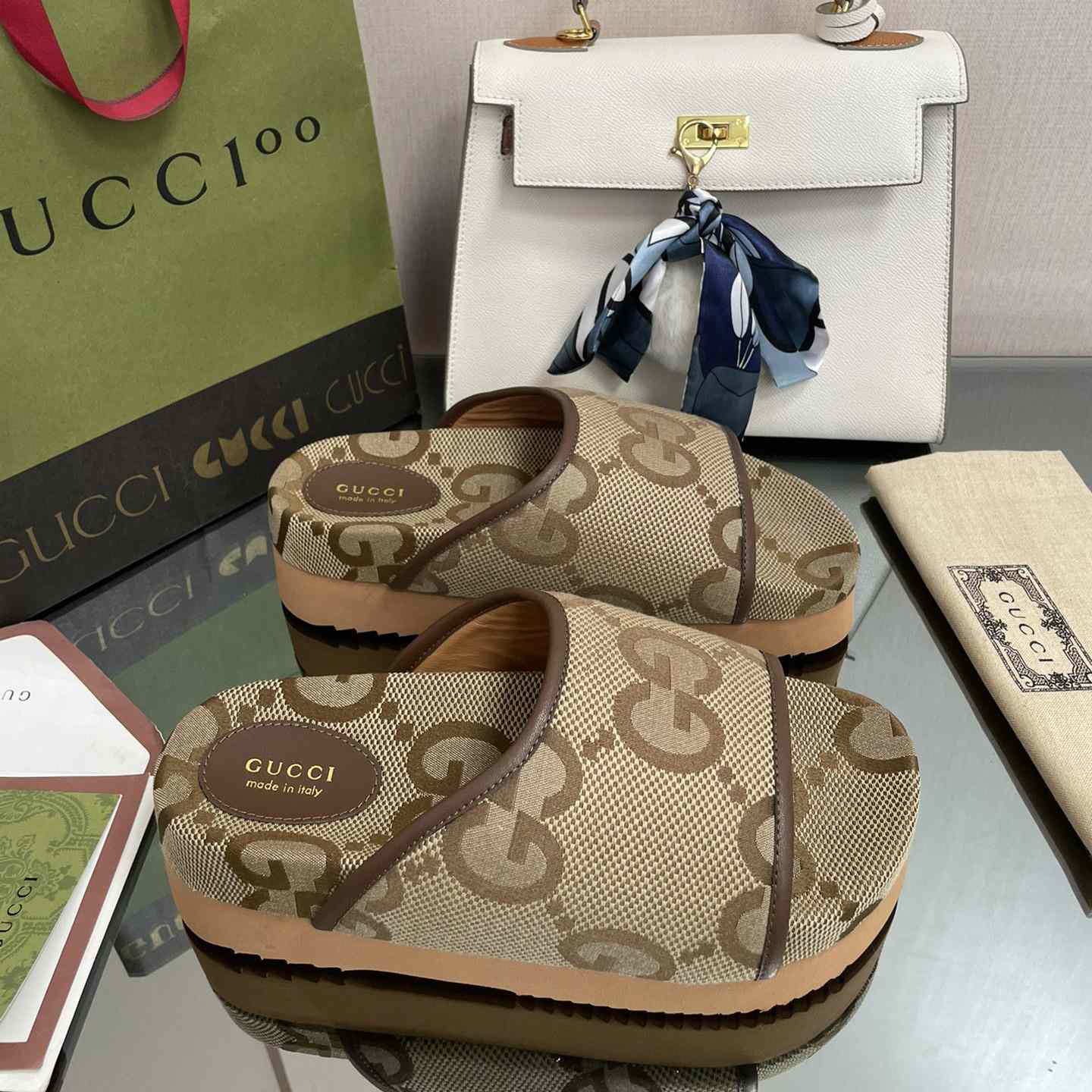 Gucci Women's Jumbo GG Platform Slide - EUR FASHION