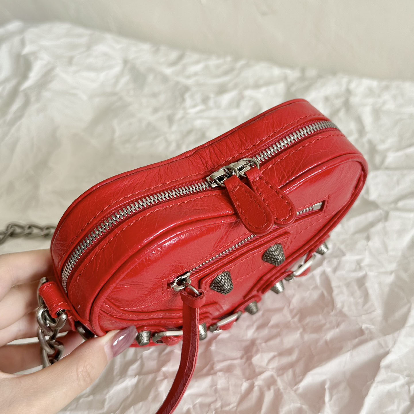 Balenciaga Le Cagole Heart Mini Bag In Red (16-12.7-4.5cm) - EUR FASHION