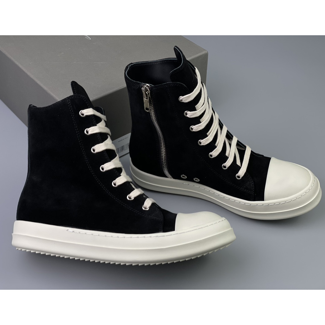 Rick Owens  Leather High Top Sneakers - EUR FASHION