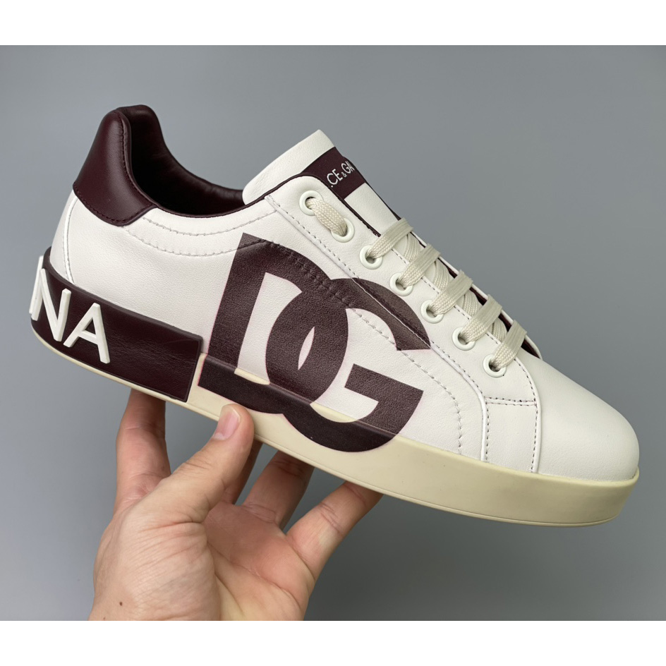 Dolce & Gabbana Calfskin Portofino Sneakers With DG Logo - EUR FASHION