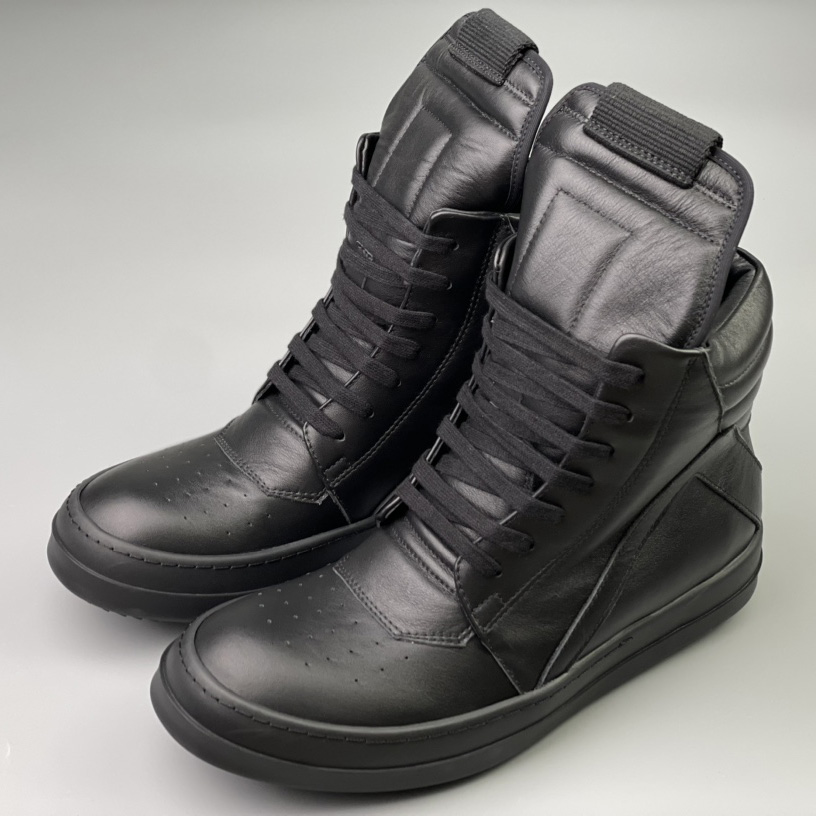 Rick Owens Leather High Top Sneakers - EUR FASHION