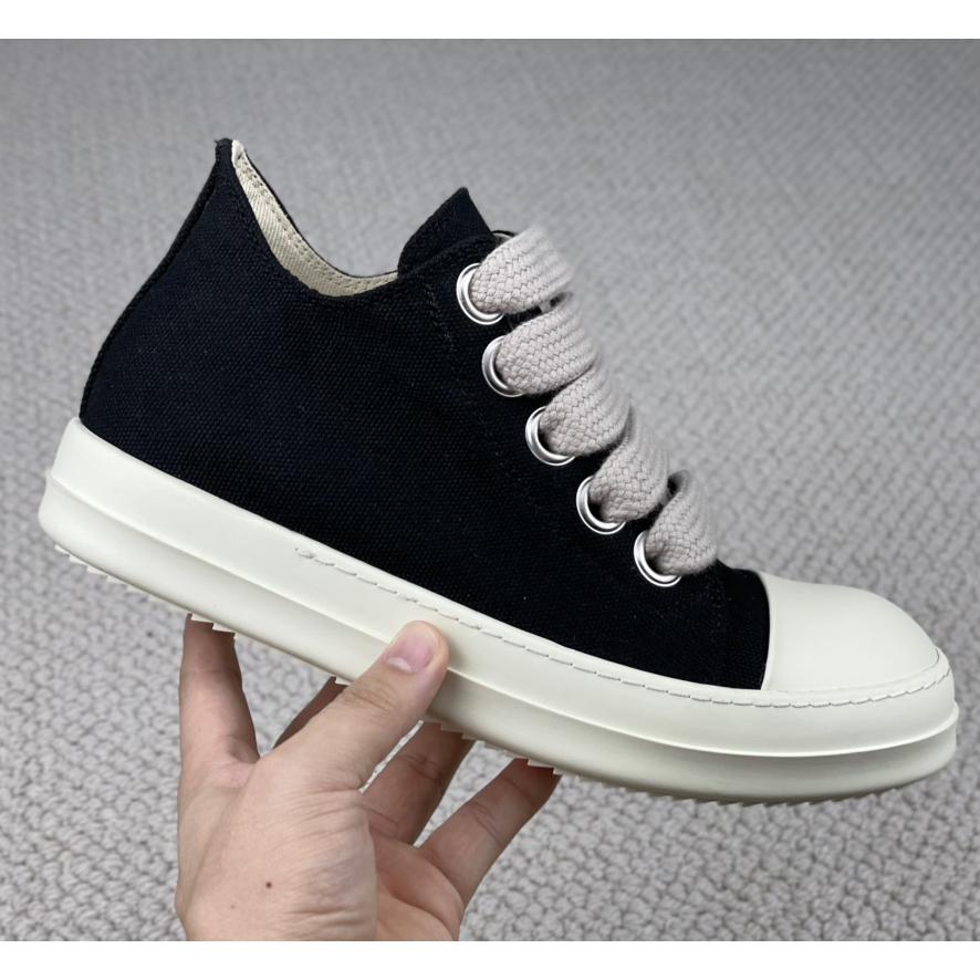 Rick Owens Canvas Low-Top Sneakers - EUR FASHION