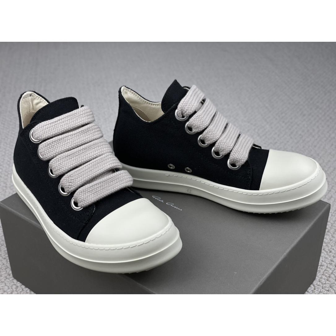 Rick Owens Canvas Low-Top Sneakers - EUR FASHION