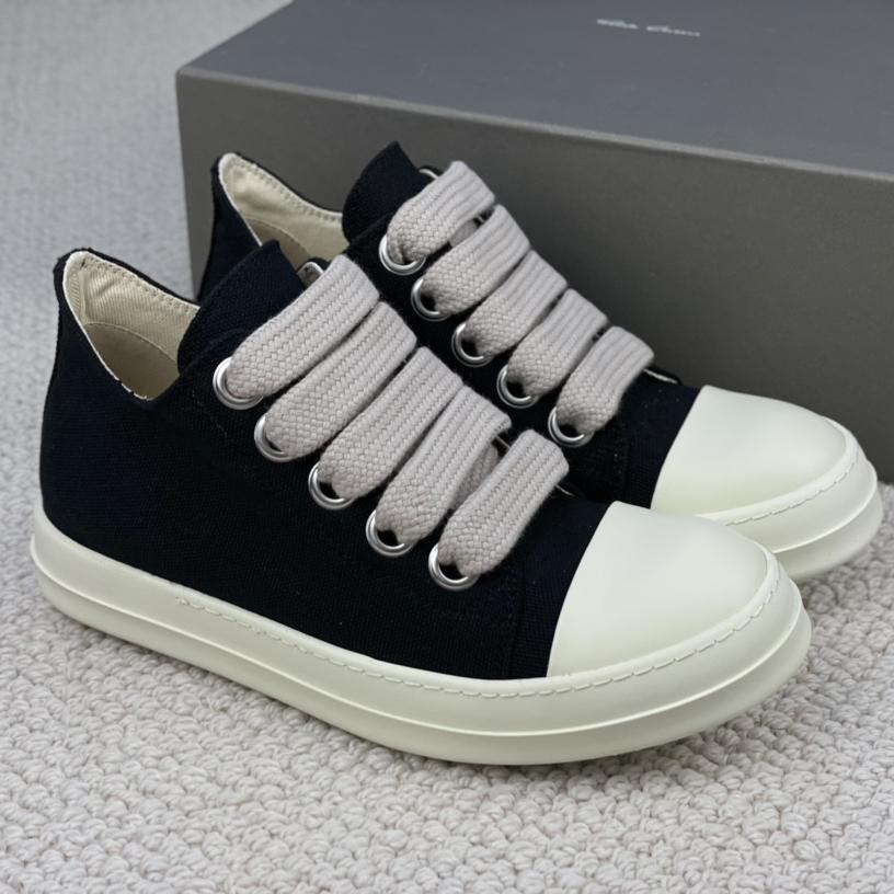 Rick Owens Canvas Low-Top Sneakers - EUR FASHION