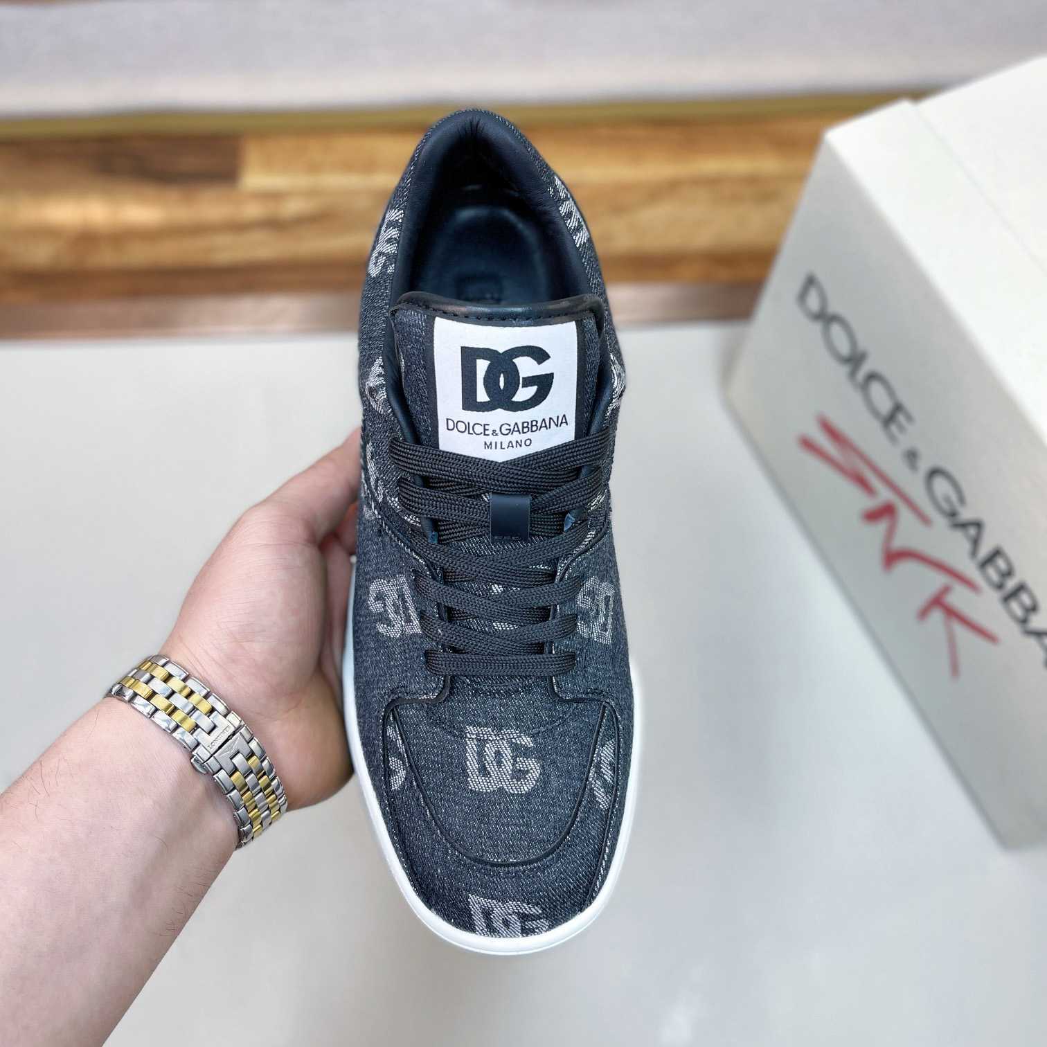 Dolce & Gabbana New Roma Sneakers With Denim Logo - EUR FASHION