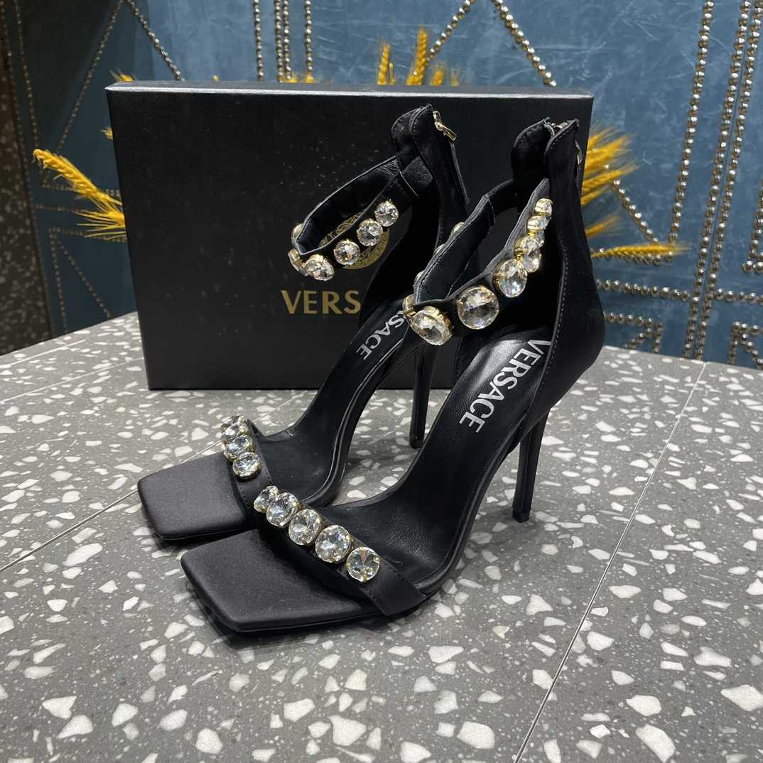 Versace Crystal Satin Sandals - EUR FASHION