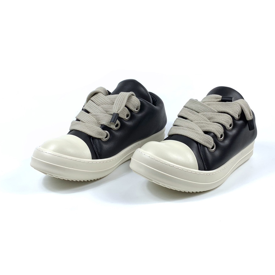 Rick Owens Black Jumbo Lace-up Padded Sneakers - EUR FASHION