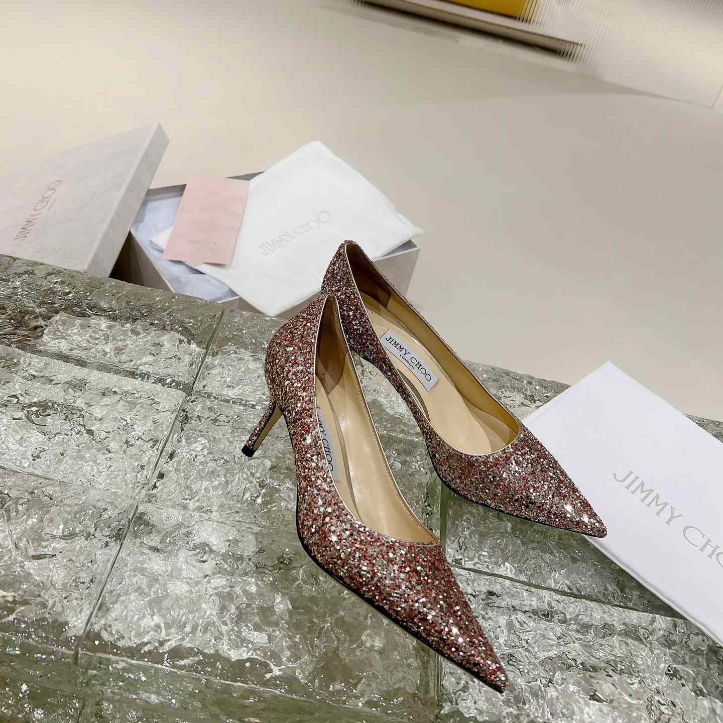 Jimmy Choo Love 65mm Glitter-detail Pumps - EUR FASHION