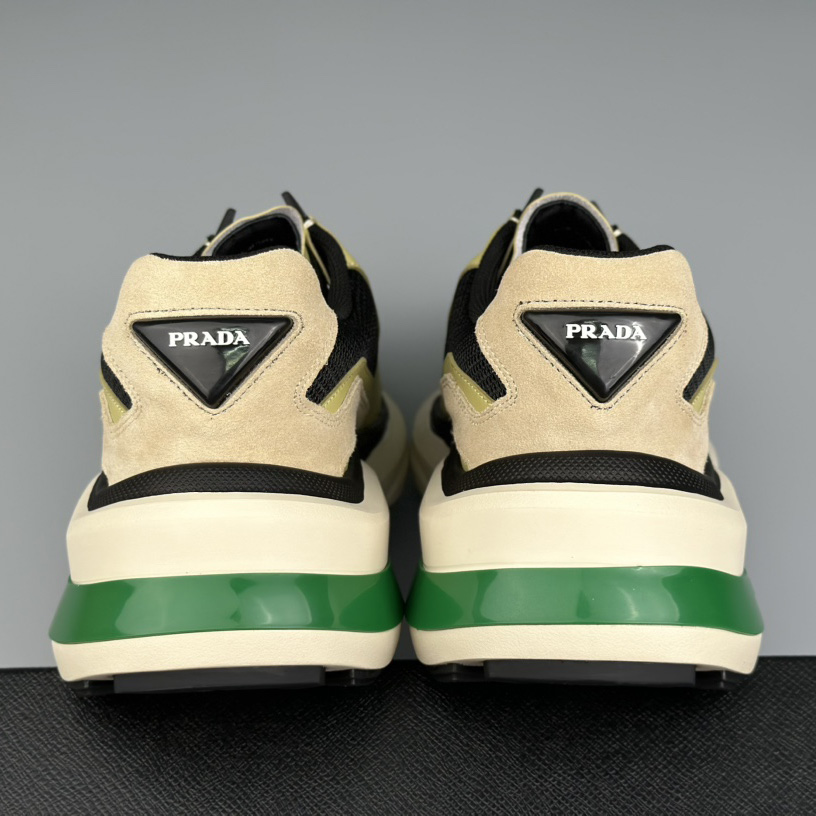 Prada Systeme Brushed Leather Sneakers With Bike Fabric And Suede  - EUR FASHION