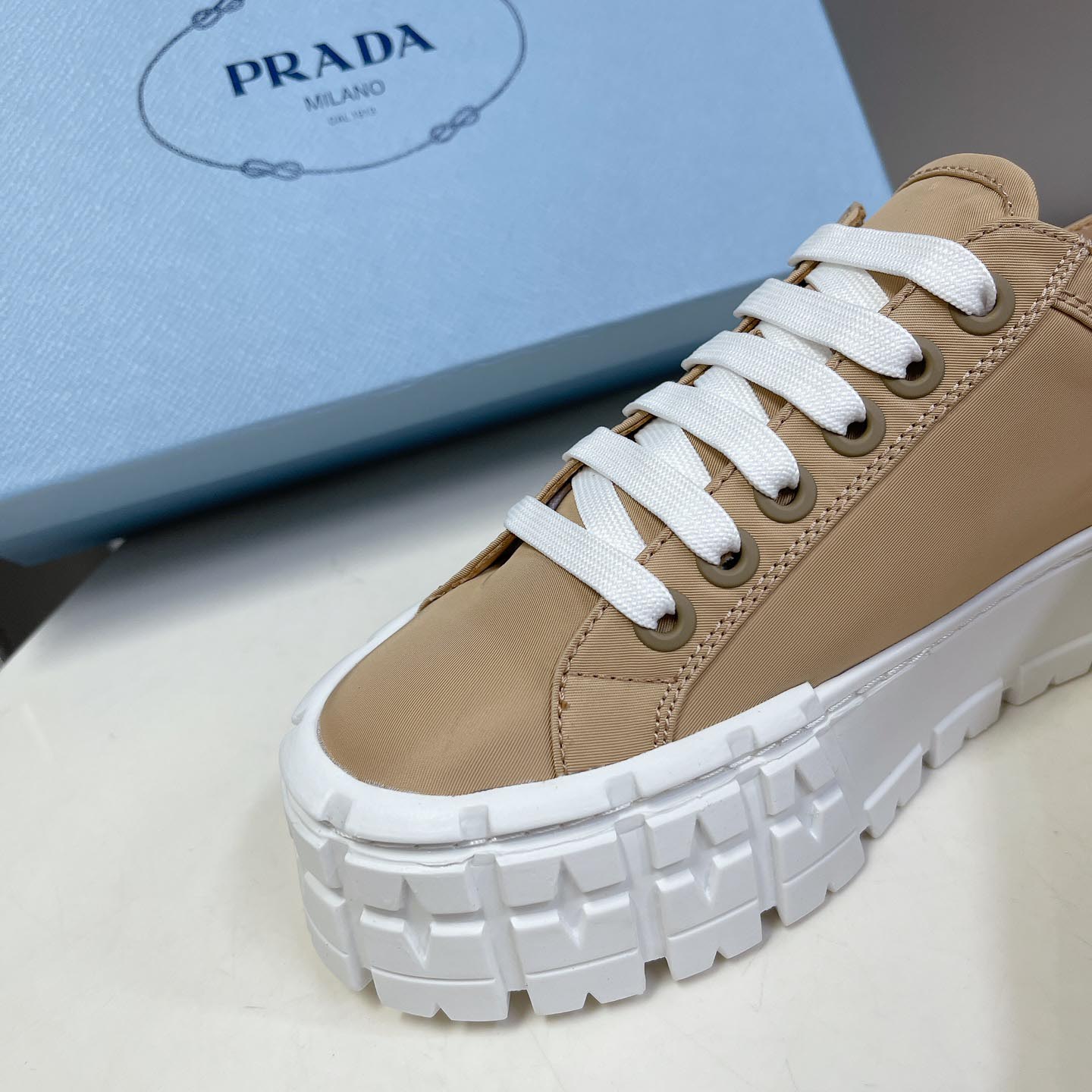 Prada Double Wheel Nylon Gabardine Sneakers - EUR FASHION