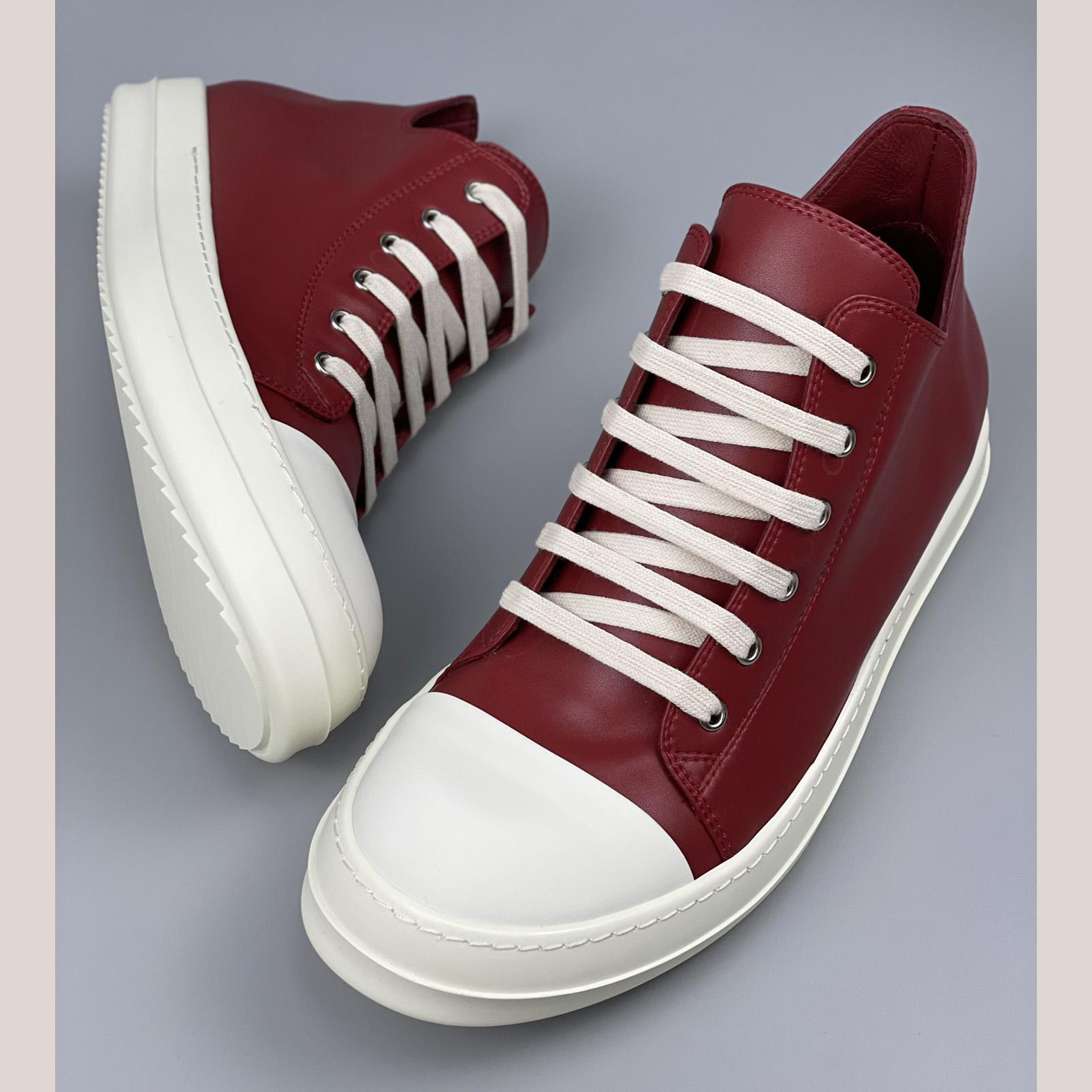 Rick Owens Low-Top Leather Sneakers - EUR FASHION