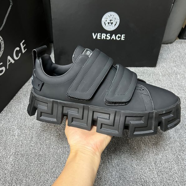 Versace Greca Labyrinth Chunky Leather Sneakers - EUR FASHION