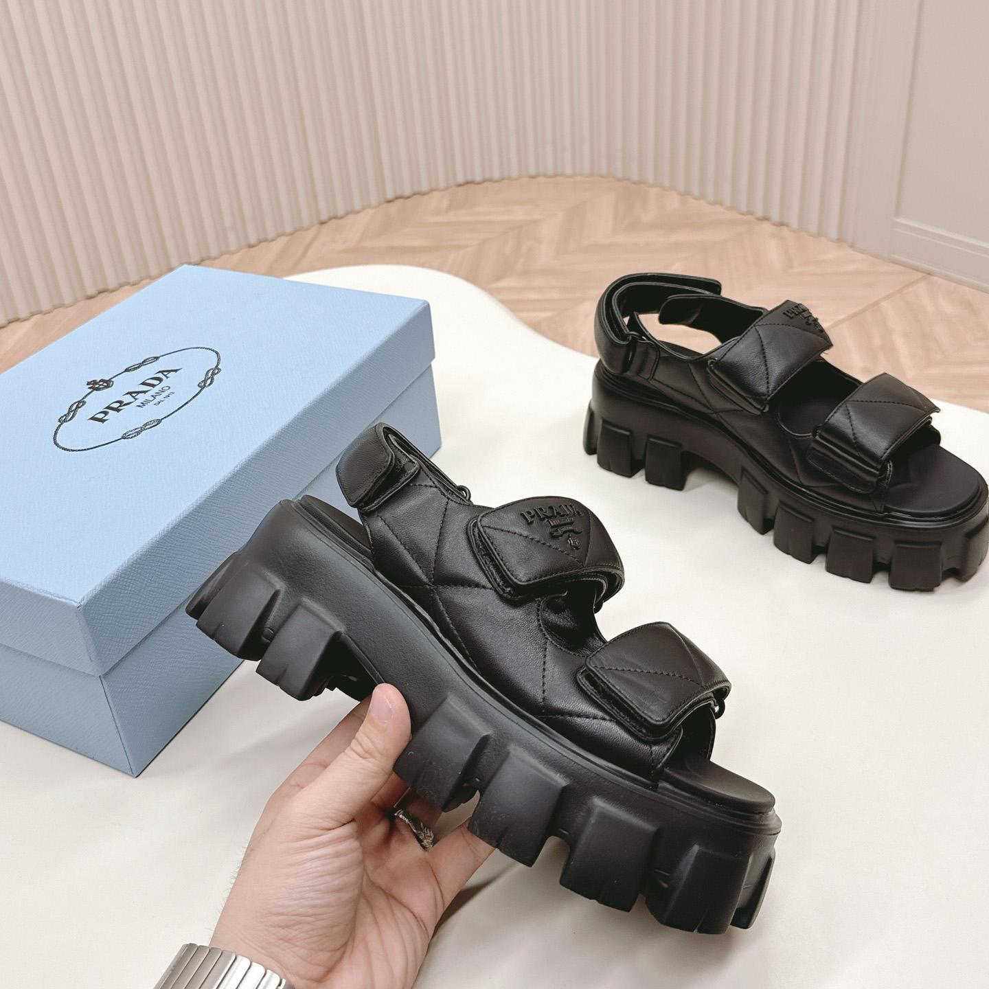 Prada Monolith Nappa Leather Sandals - EUR FASHION