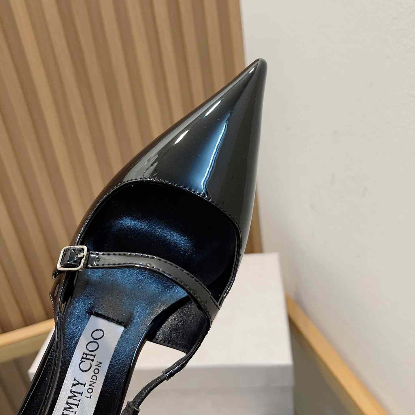 Jimmy Choo Didi 45 Black Patent Leather Pointed Pumps - EUR FASHION