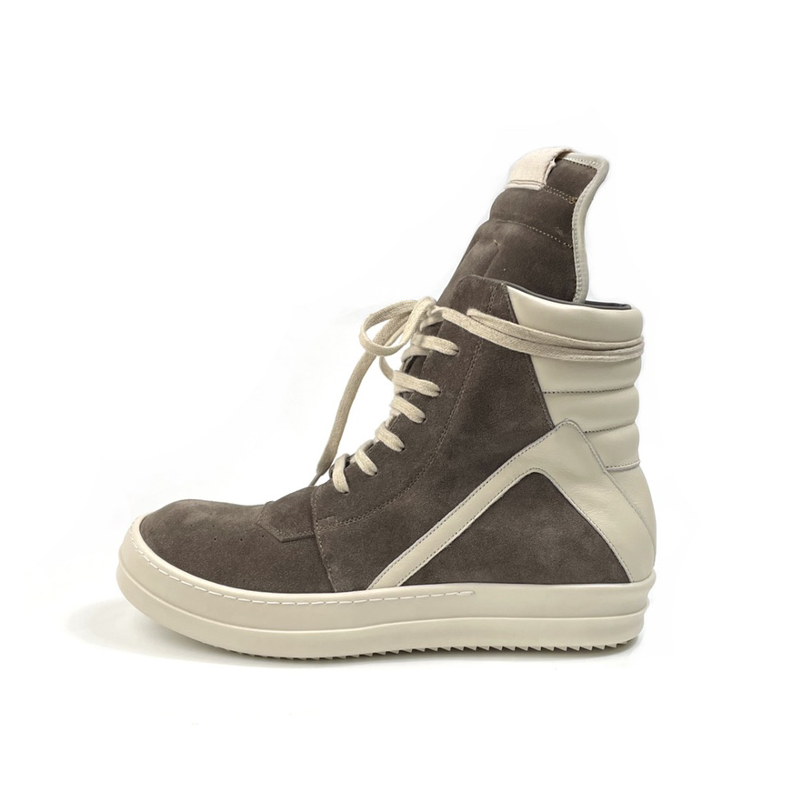 Rick Owens Geobasket Lace-up Suede High-top Trainers - EUR FASHION