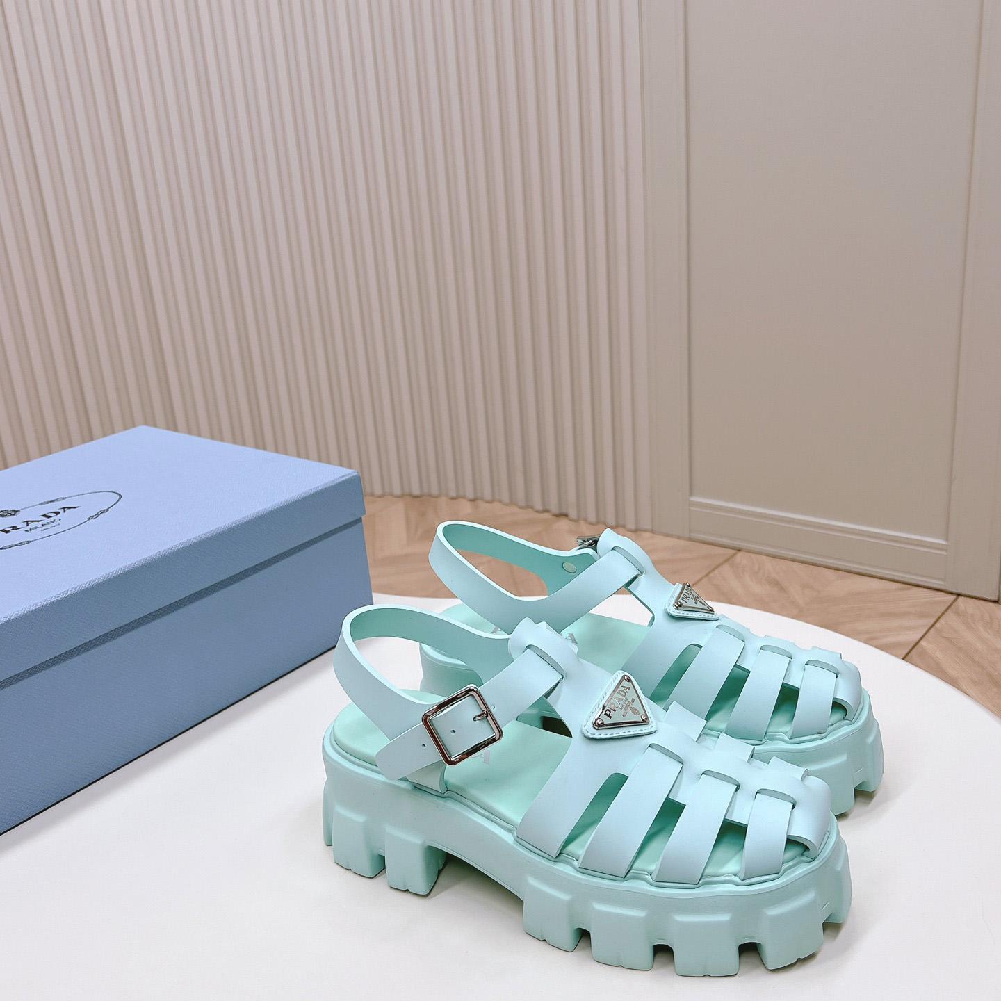 Prada Rubber Monolith Sandals - EUR FASHION