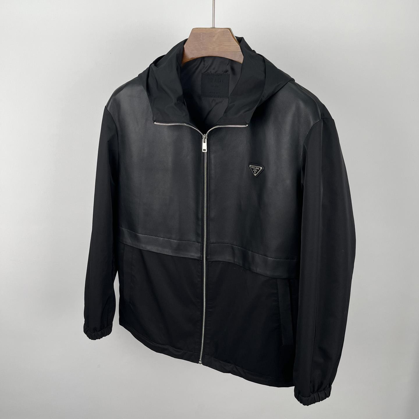 Prada Silk And Leather Blouson Jacket - EUR FASHION