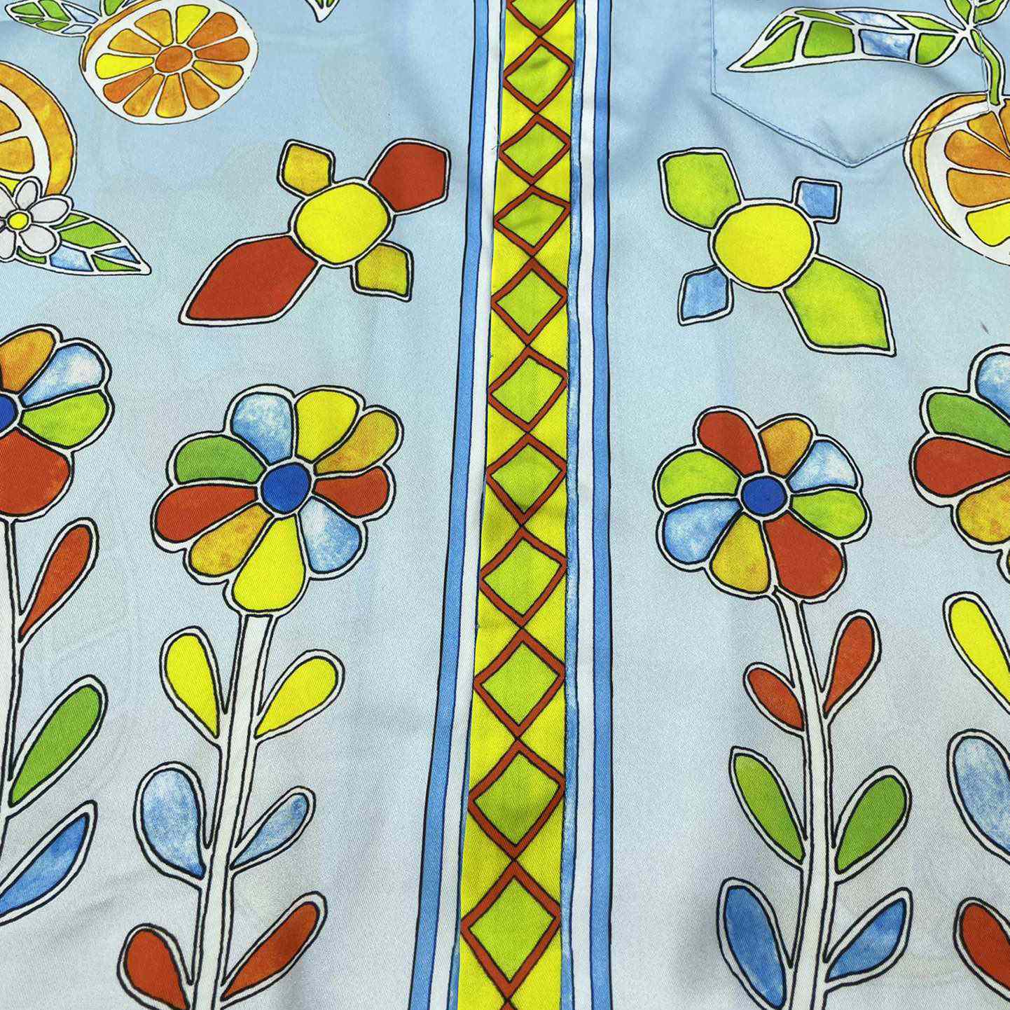 Casablanca Cuban Collar Short-Sleeve Shirt 'Yoruba Flowers'   CA3486 - EUR FASHION