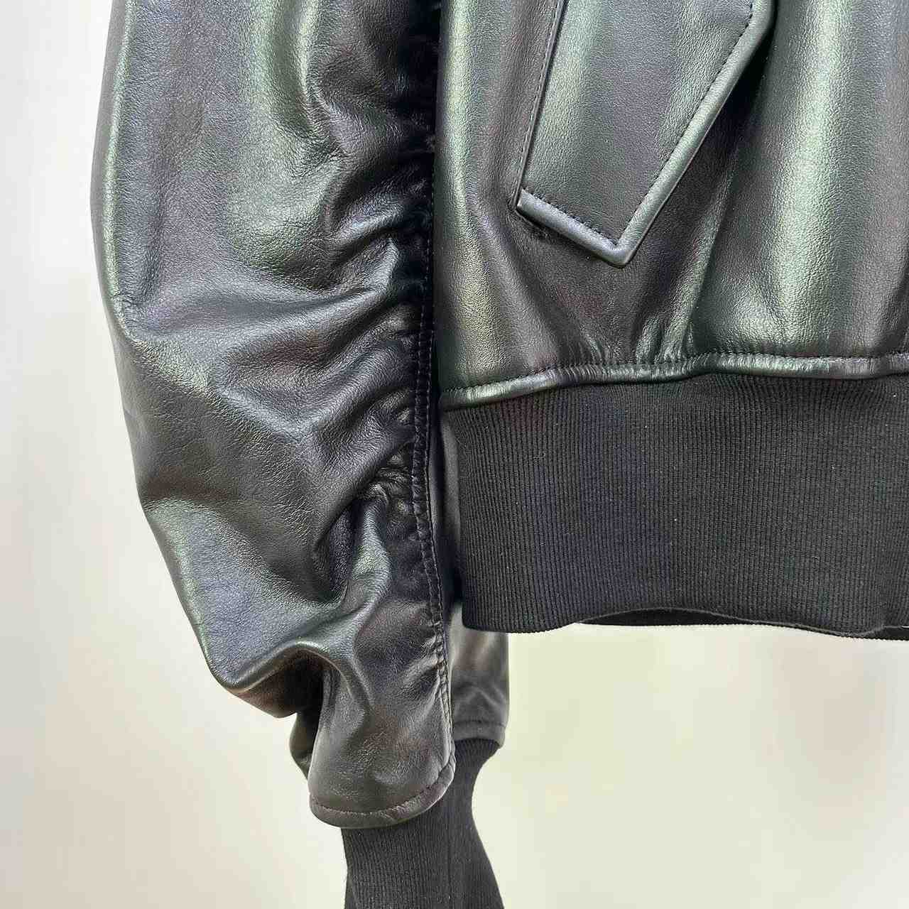 Balenciaga Leather Bomber Jacket - EUR FASHION