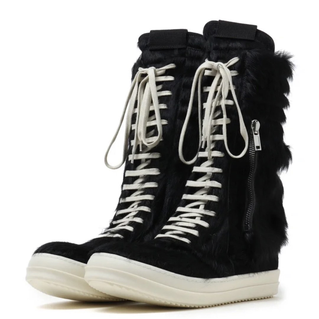 Rick Owens Black Pony Hair Cargobasket - EUR FASHION