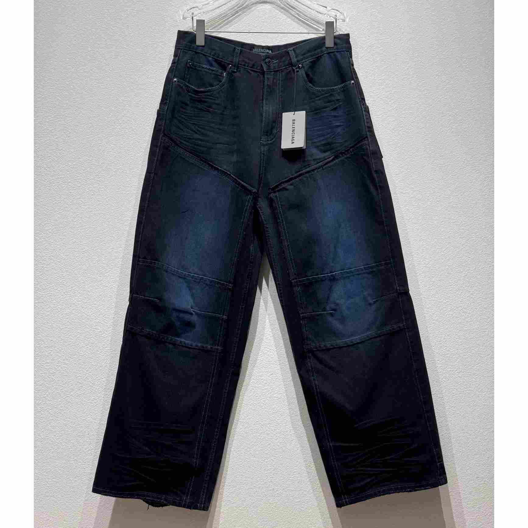 Balenciaga Double Knee Pants In Dark Blue  - EUR FASHION