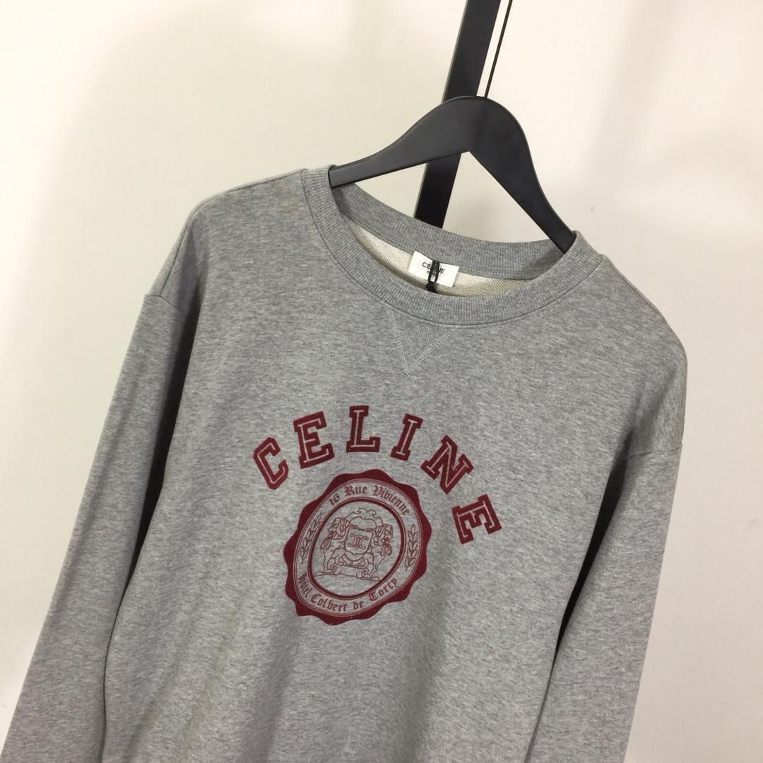 Celine Blason Loose Sweatshirt In Cotton Fleece - EUR FASHION