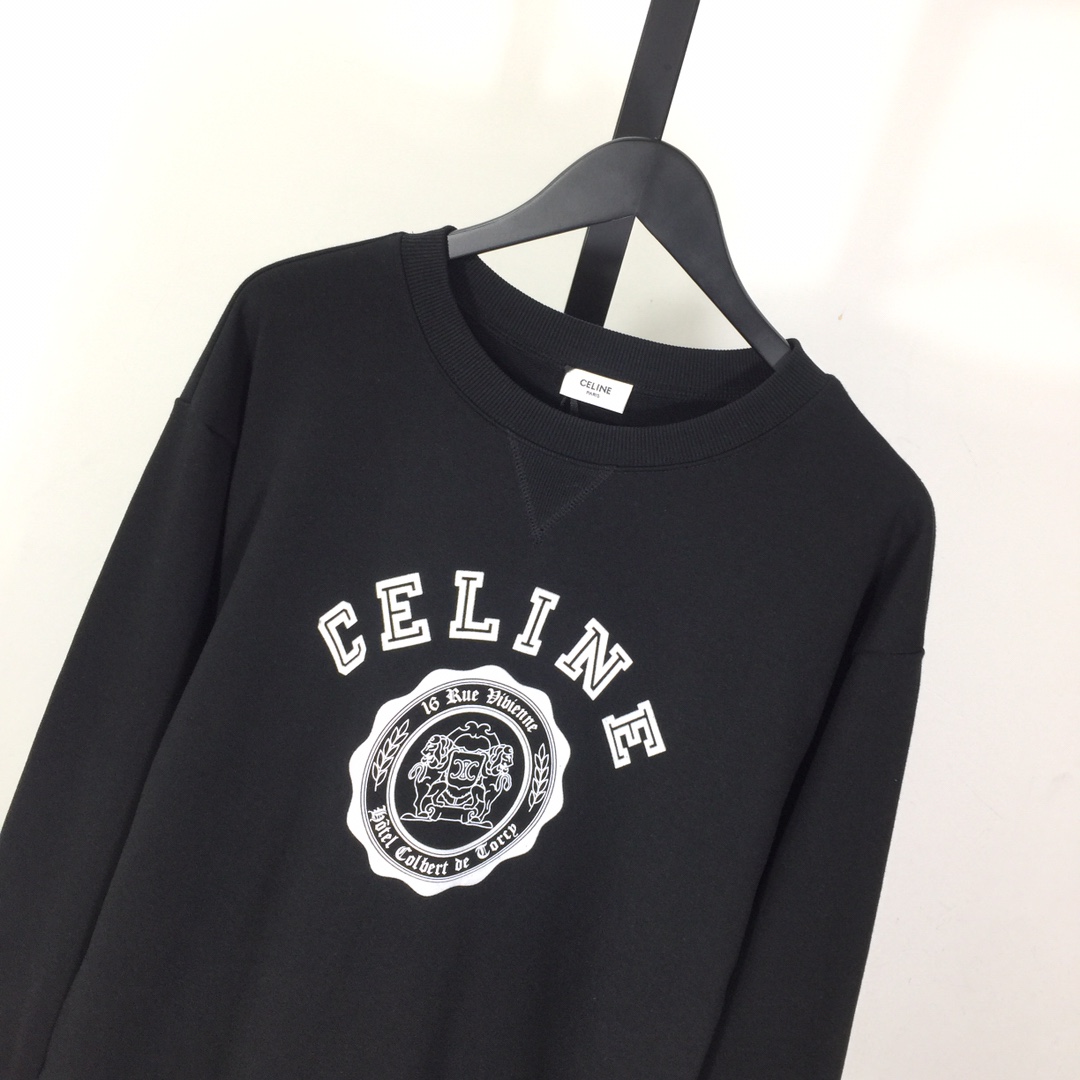 Celine Blason Loose Sweatshirt In Cotton Fleece - EUR FASHION