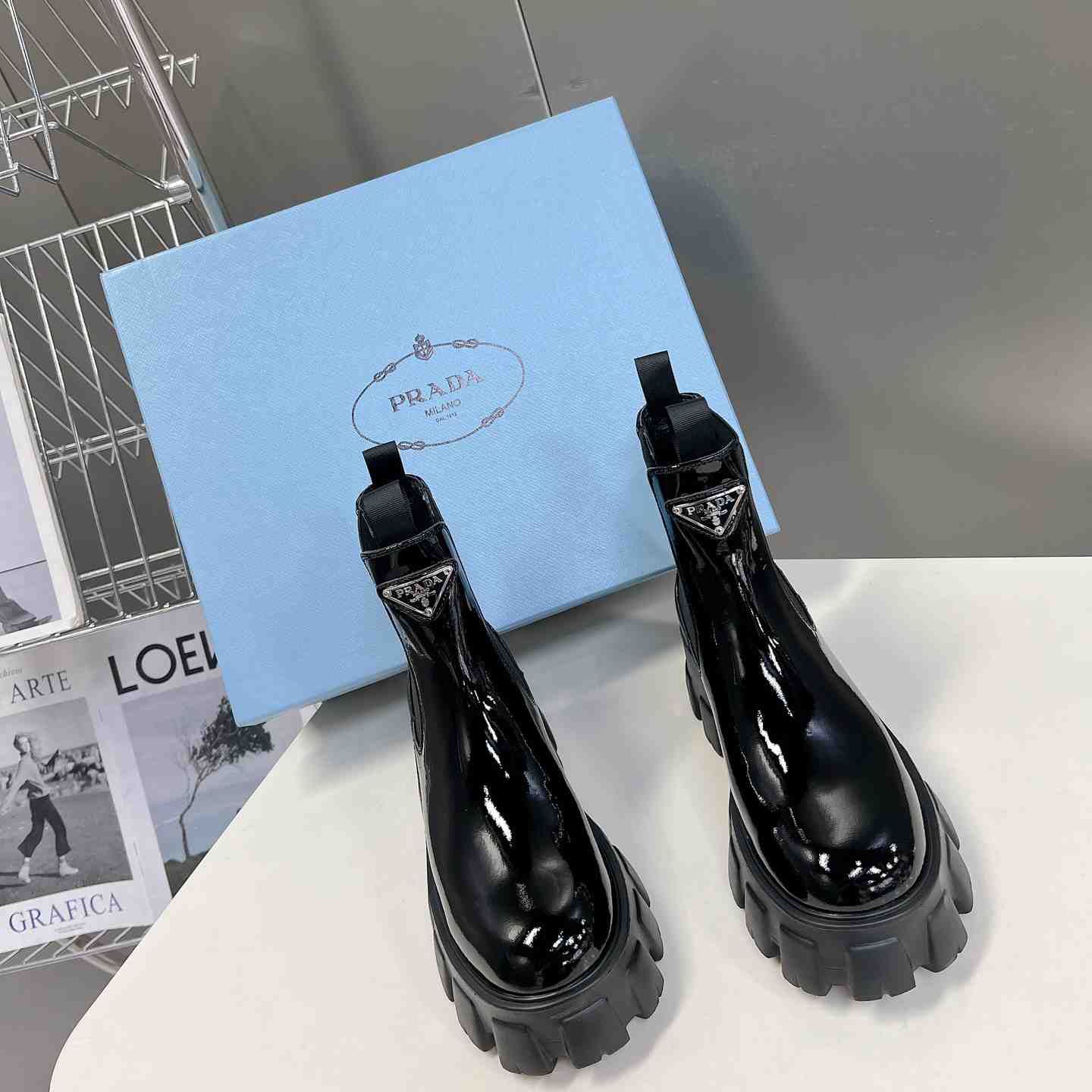 Prada Monolith Ankle Boots - EUR FASHION