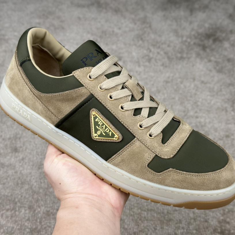 Prada Downtown Suede And Re-Nylon Sneakers - EUR FASHION