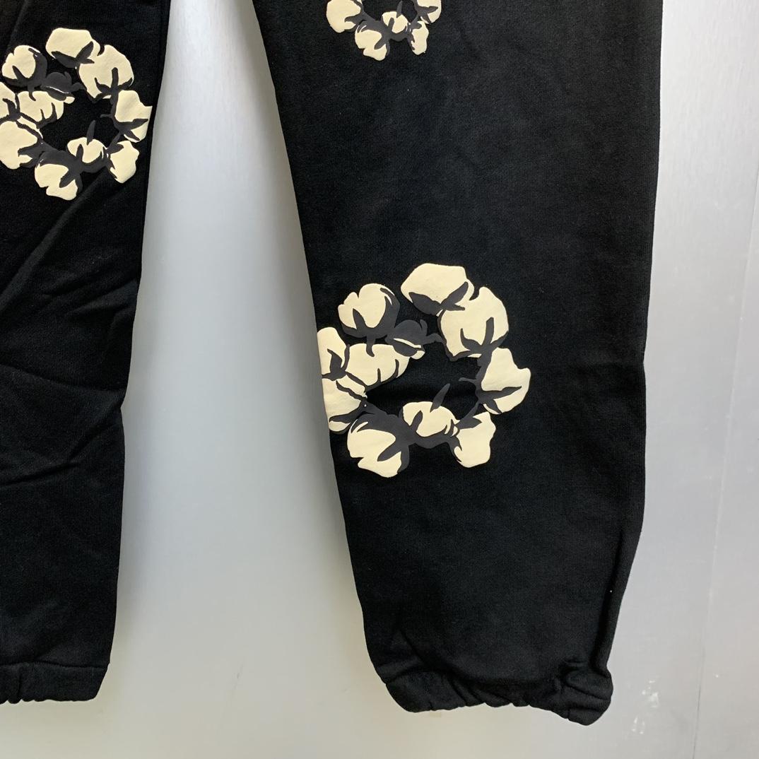 Denim Tears Cactus Tears Wreath Sweatpants Black - EUR FASHION