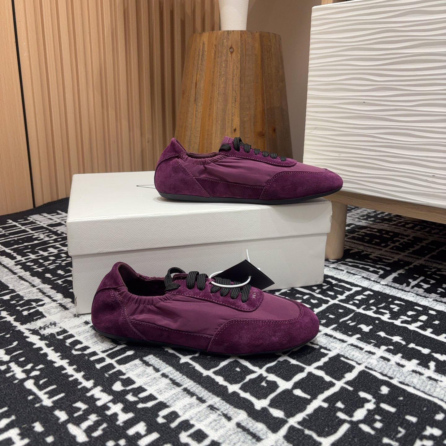 Prada Collapse Re-Nylon And Suede Sneakers - EUR FASHION