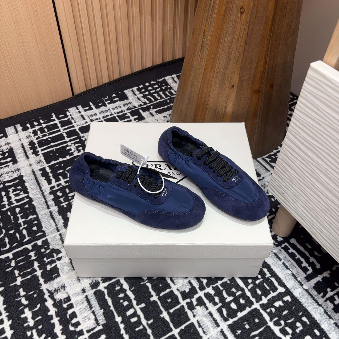 Prada Collapse Re-Nylon And Suede Sneakers - EUR FASHION