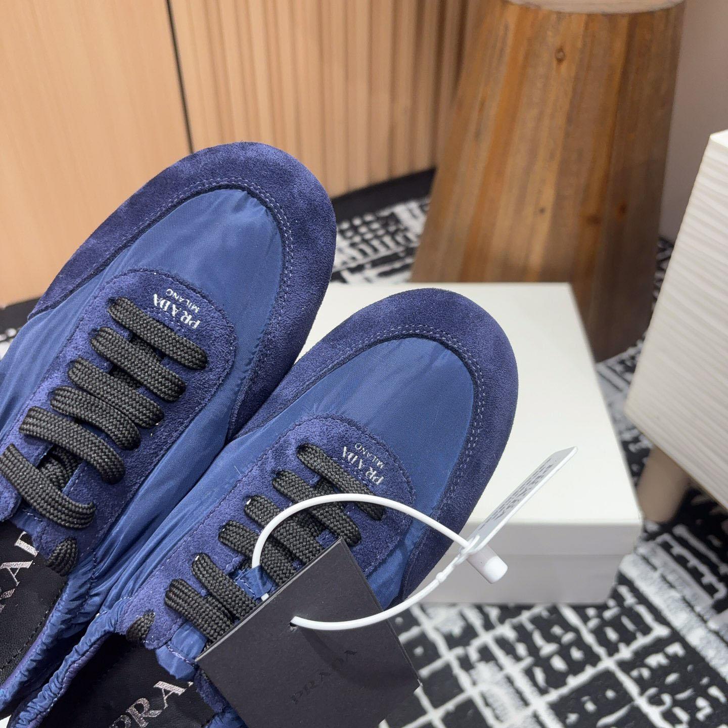 Prada Collapse Re-Nylon And Suede Sneakers - EUR FASHION