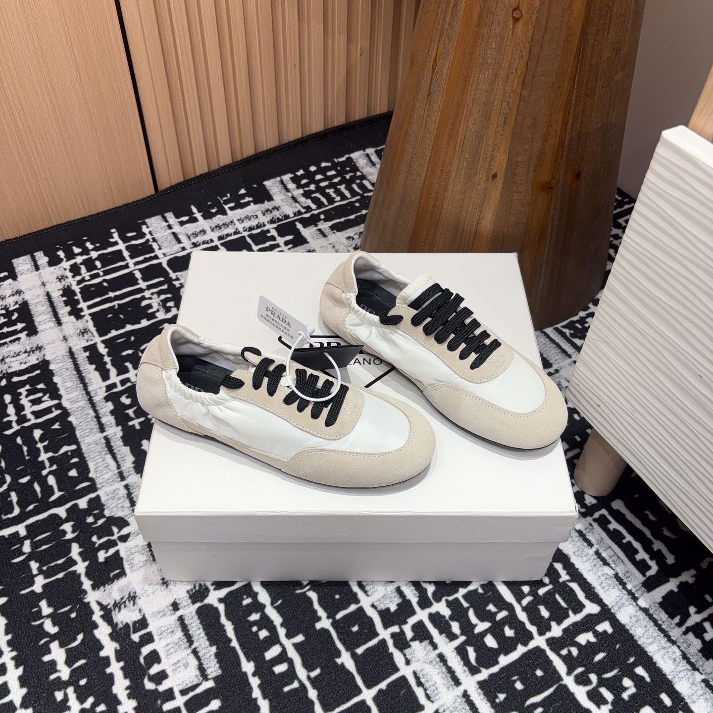 Prada Collapse Re-Nylon And Suede Sneakers - EUR FASHION