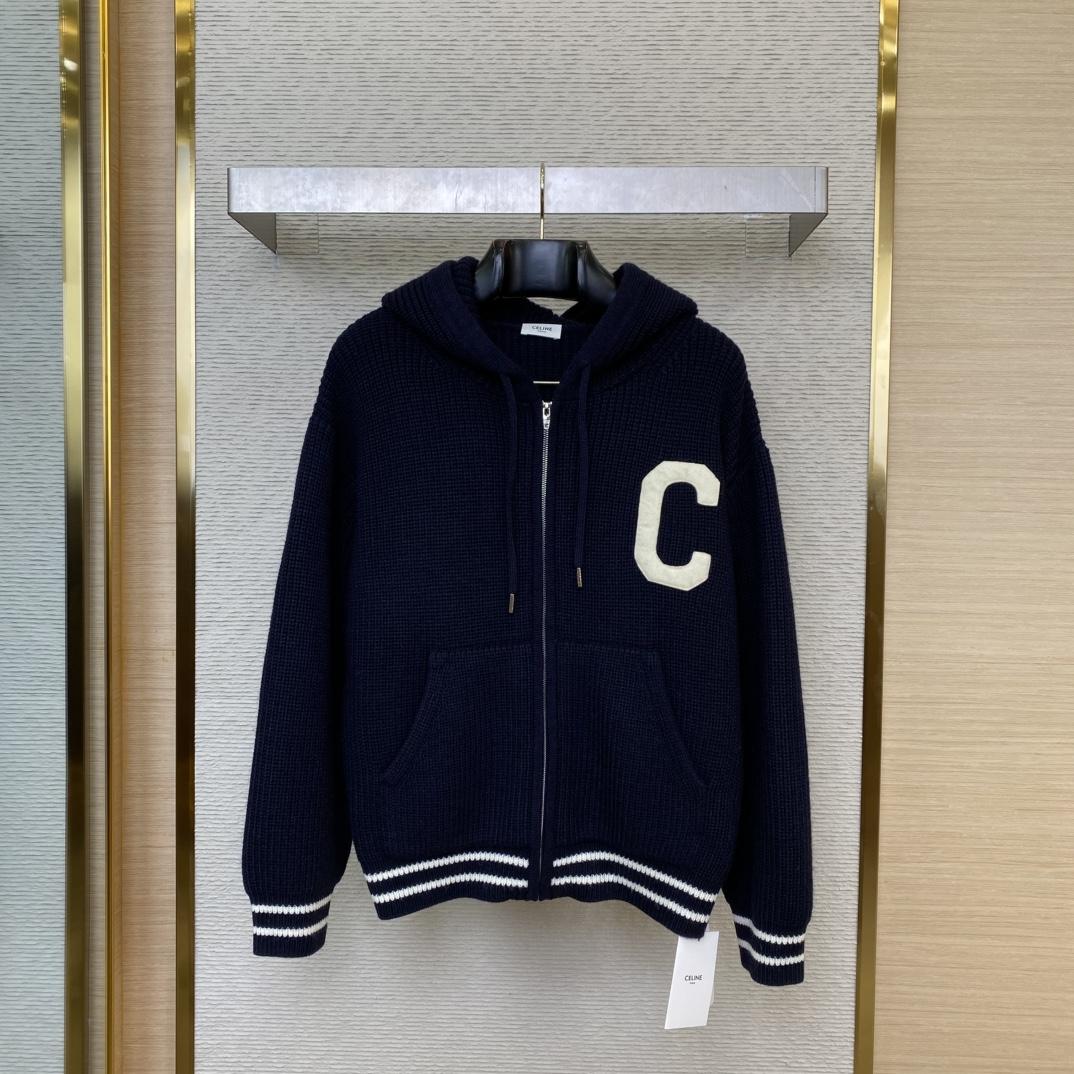 Celine College Hooded Sweater In Wool - EUR FASHION