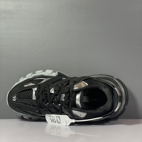Balenciaga Track Sneaker In Black And Silver Mesh And Nylon - EUR FASHION