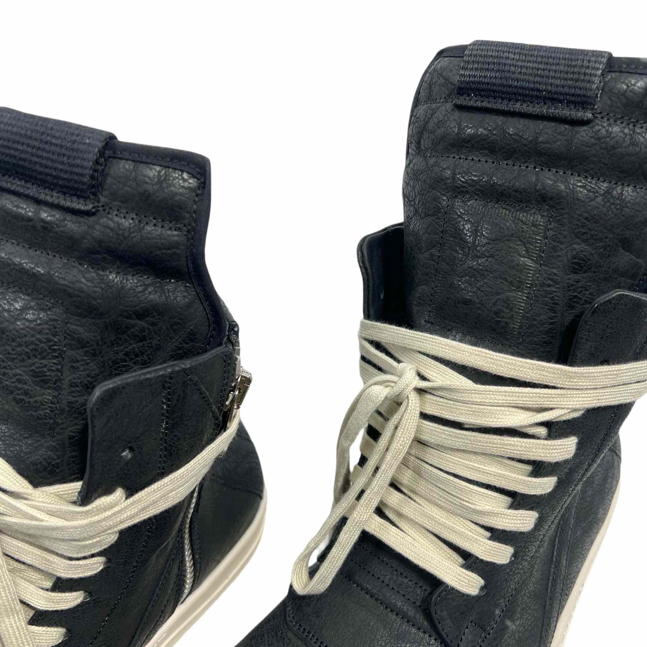 Rick Owens Leather High-Top Sneakers - EUR FASHION