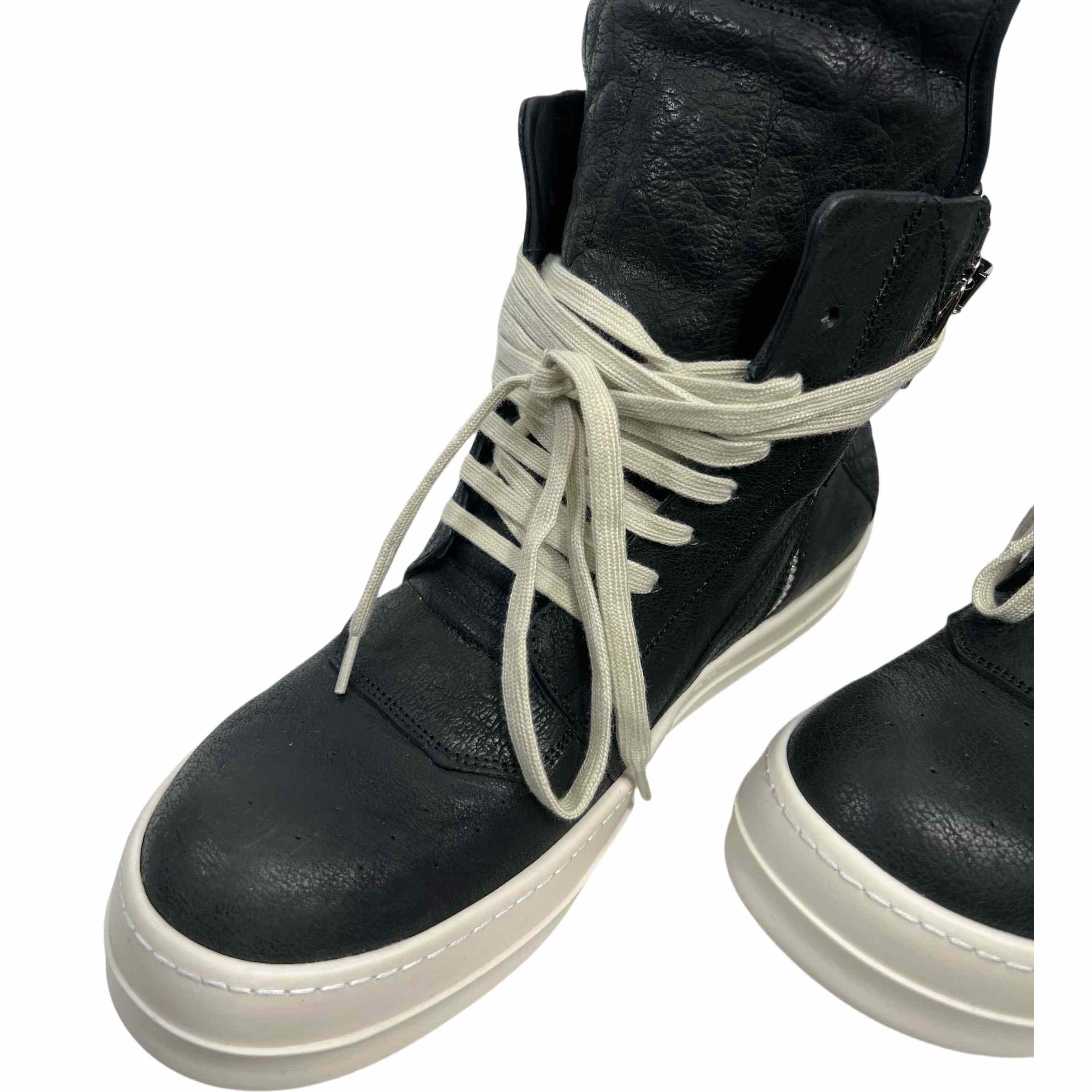 Rick Owens Leather High-Top Sneakers - EUR FASHION