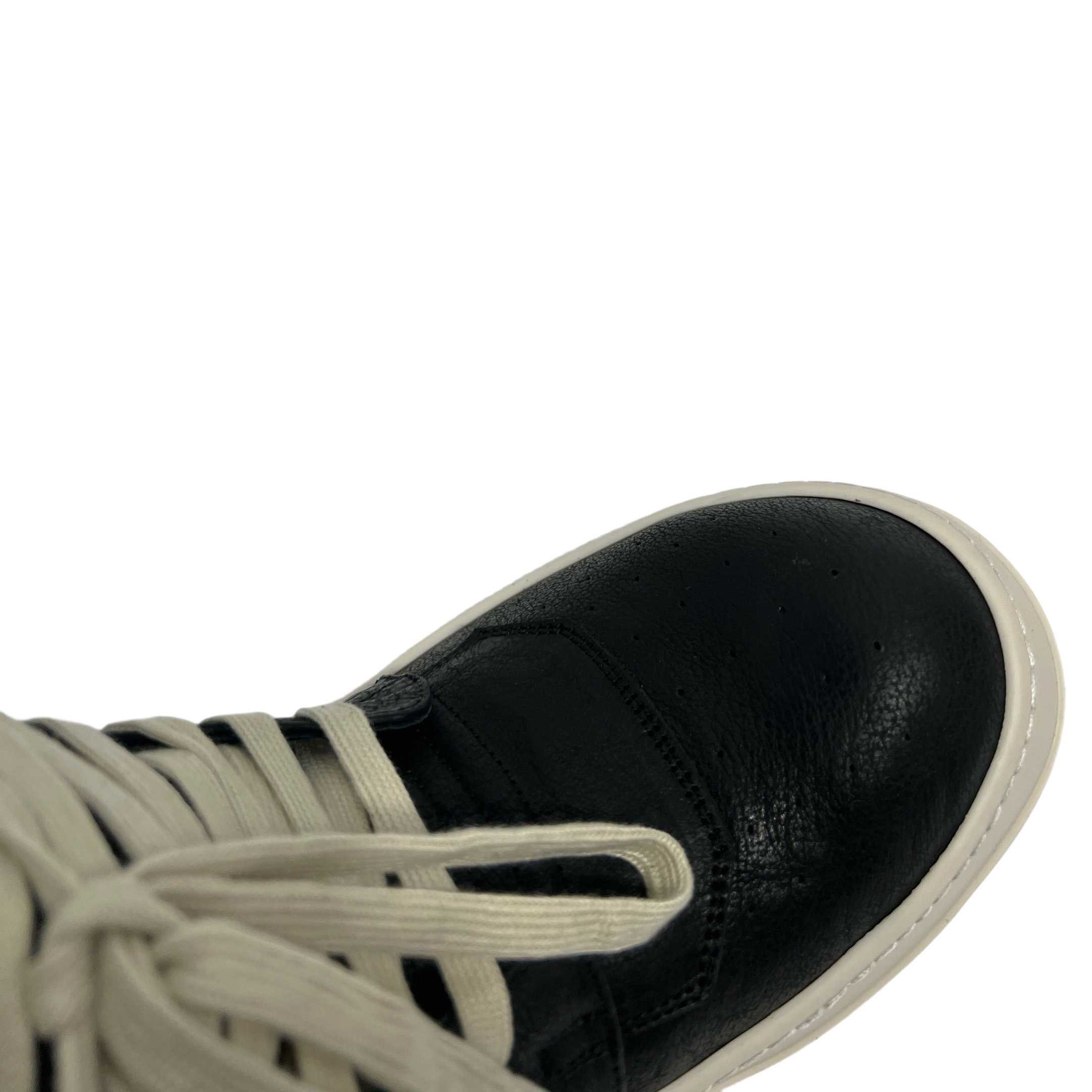 Rick Owens Leather High-Top Sneakers - EUR FASHION