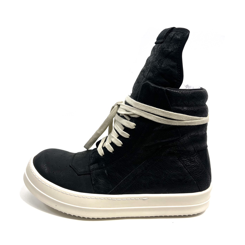 Rick Owens Leather High-Top Sneakers - EUR FASHION