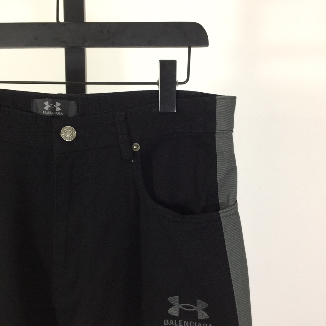 Balenciaga Under Armour® Tracksuit Denim Pants In Black  - EUR FASHION