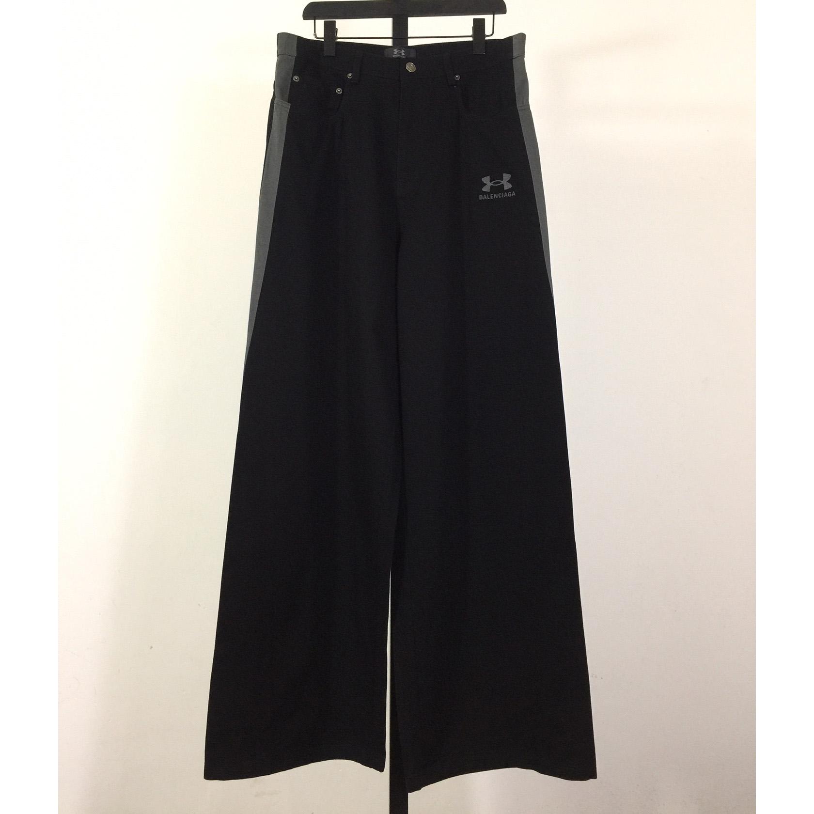 Balenciaga Under Armour® Tracksuit Denim Pants In Black  - EUR FASHION