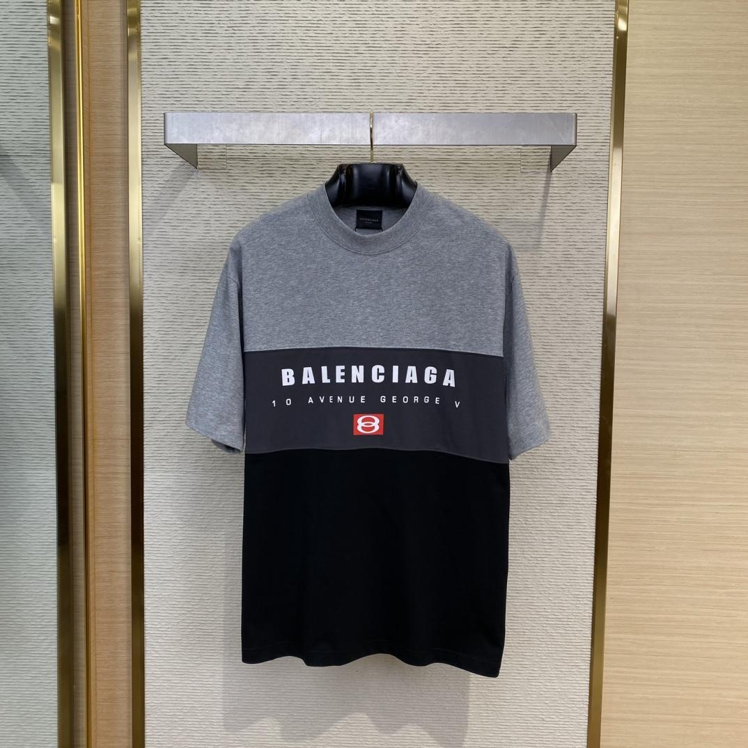 Balenciaga Unity Sport T-Shirt Large Fit In Grey And Dark Navy Dry Jersey - EUR FASHION