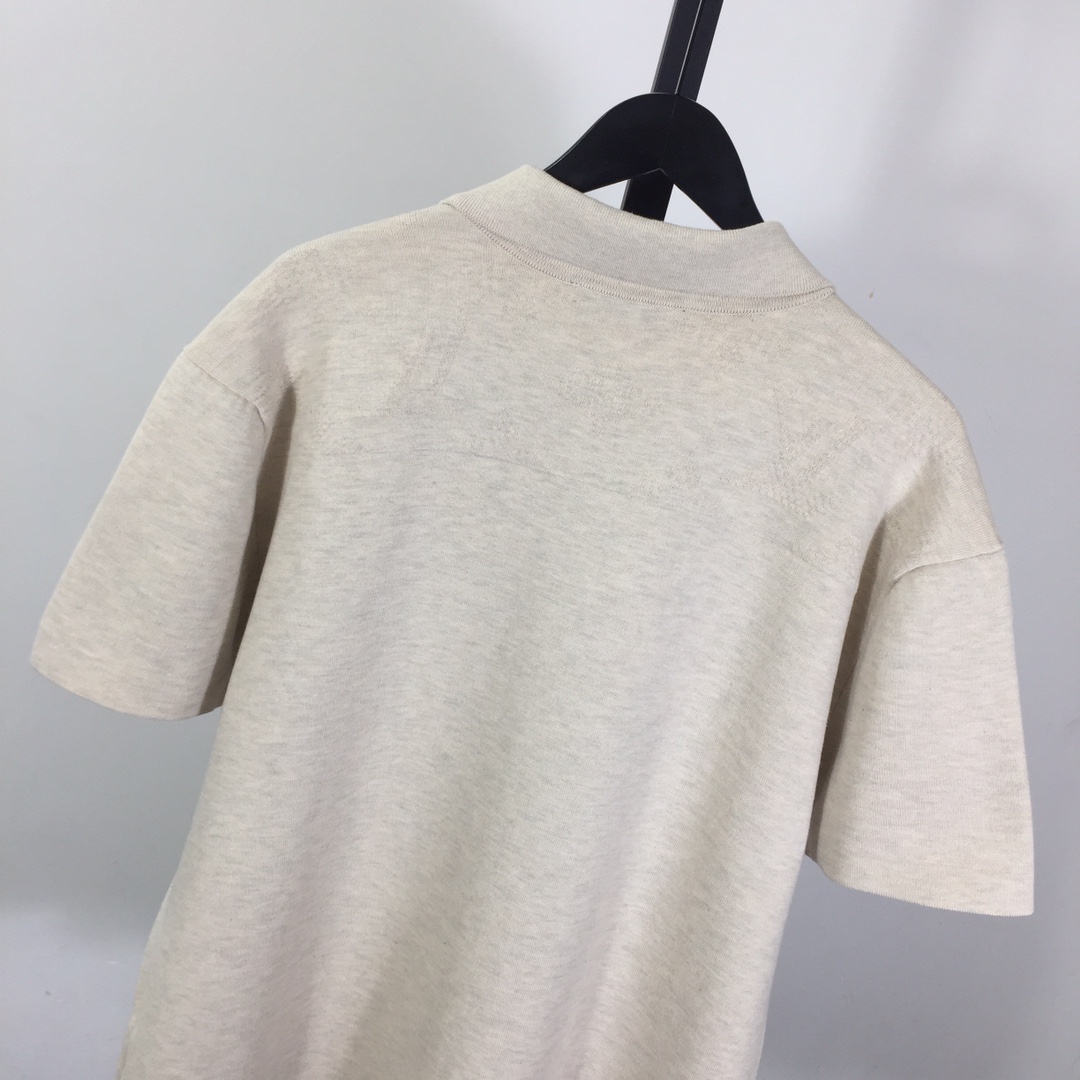 Louis Vuitton Monogram Embossed Short-Sleeved Knit Shirt - EUR FASHION