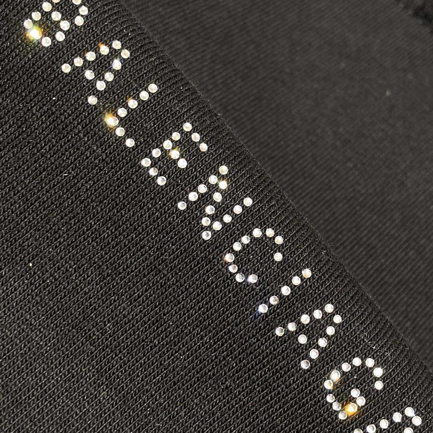 Balenciaga Back Strass Cropped T-Shirt in black - EUR FASHION