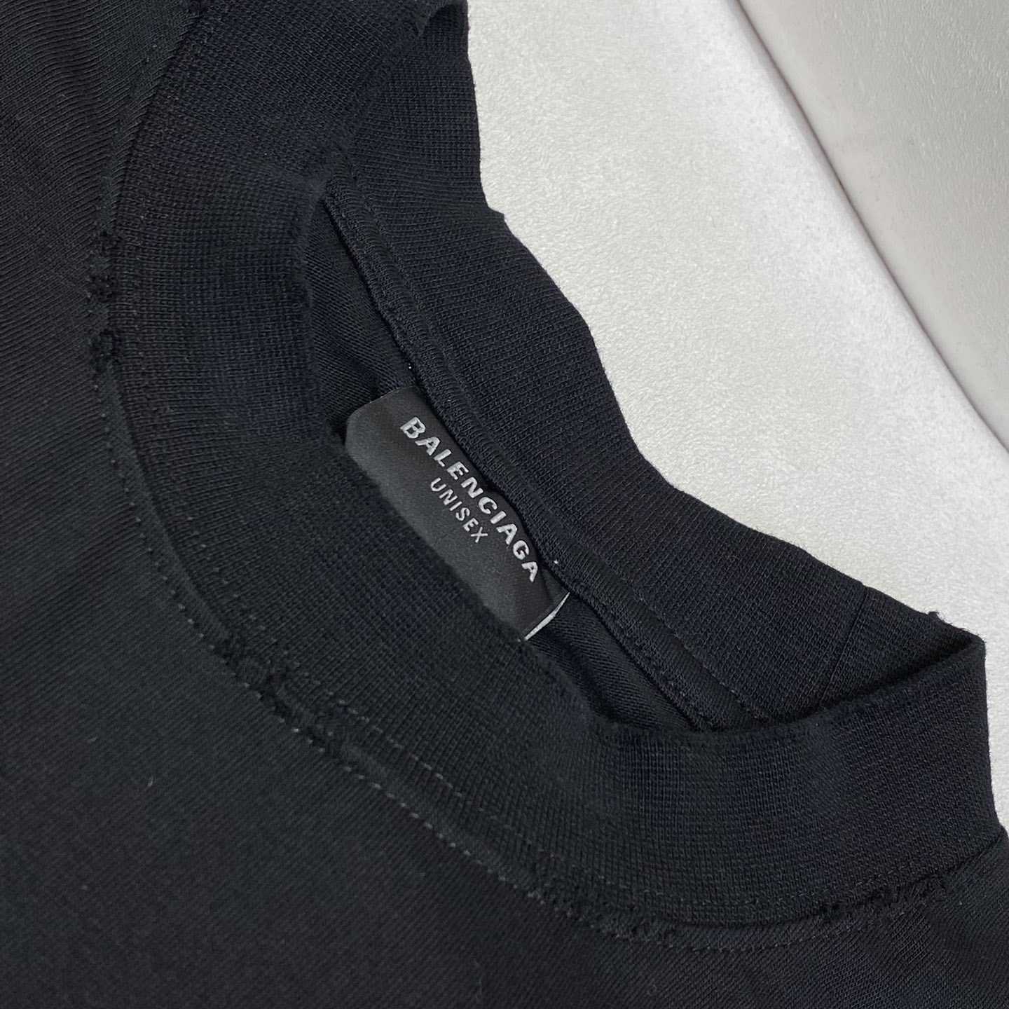 Balenciaga Back Strass Cropped T-Shirt in black - EUR FASHION
