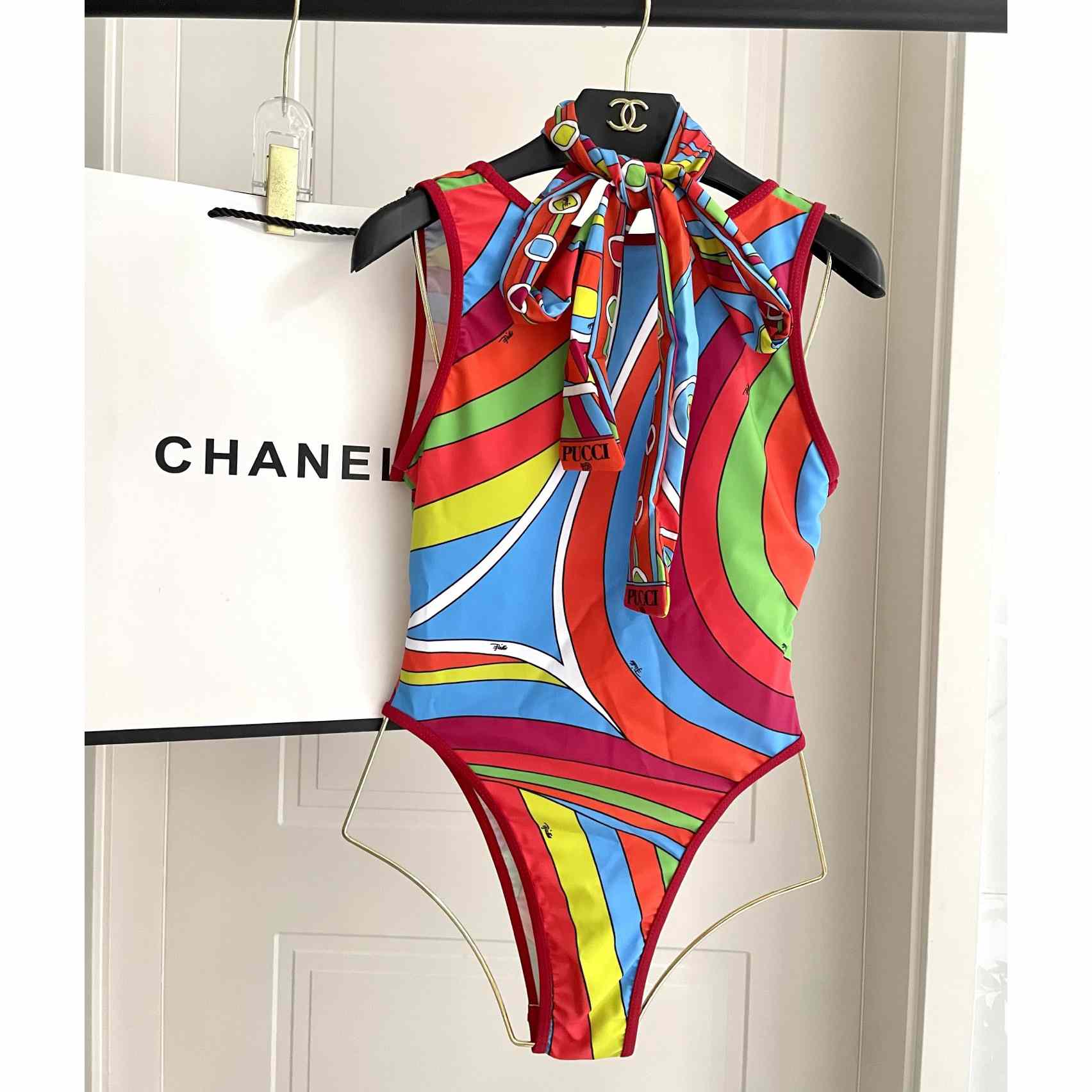 Pucci One-shoulder Embellished Printed Swimsuit  - EUR FASHION