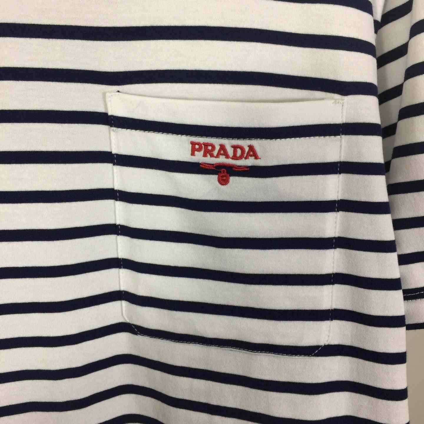Prada Striped Cotton T-shirt  - EUR FASHION